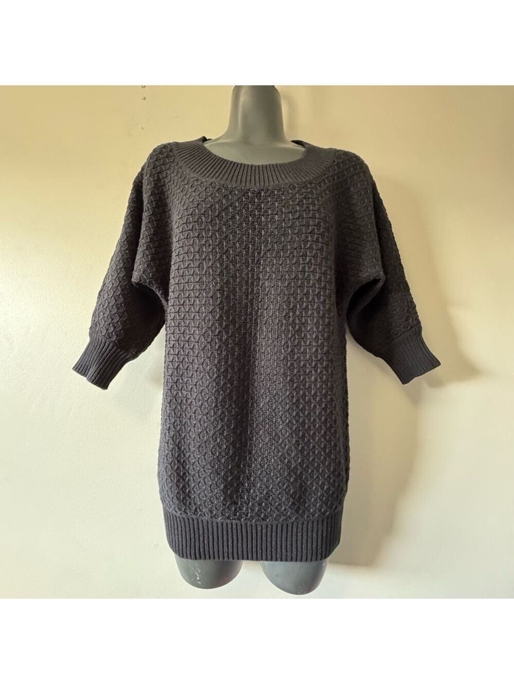Calvin Klein Black Crew Neck Textured Sweater